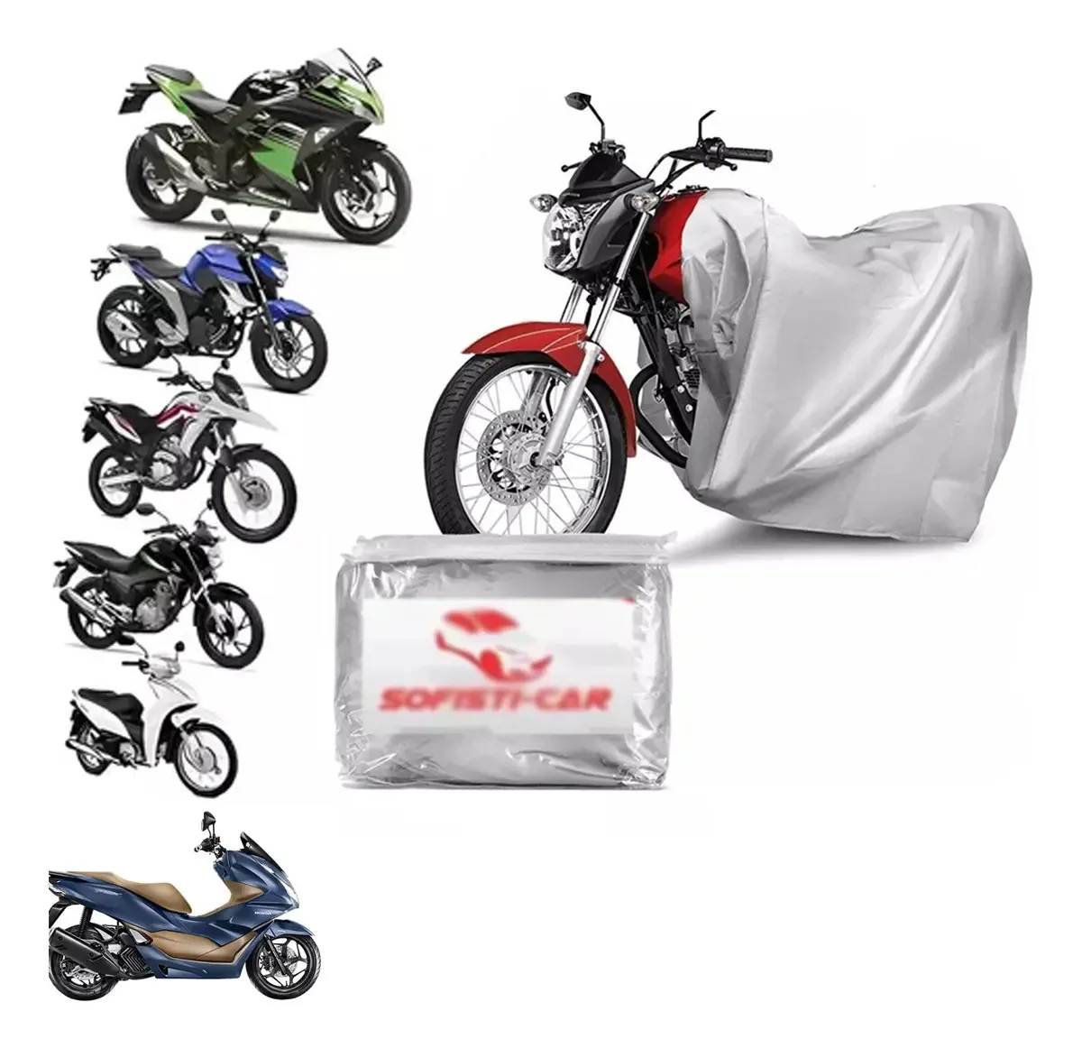 Capa Moto Impermeável Sofisti-Car Preto Proteção UV Sol Chuva