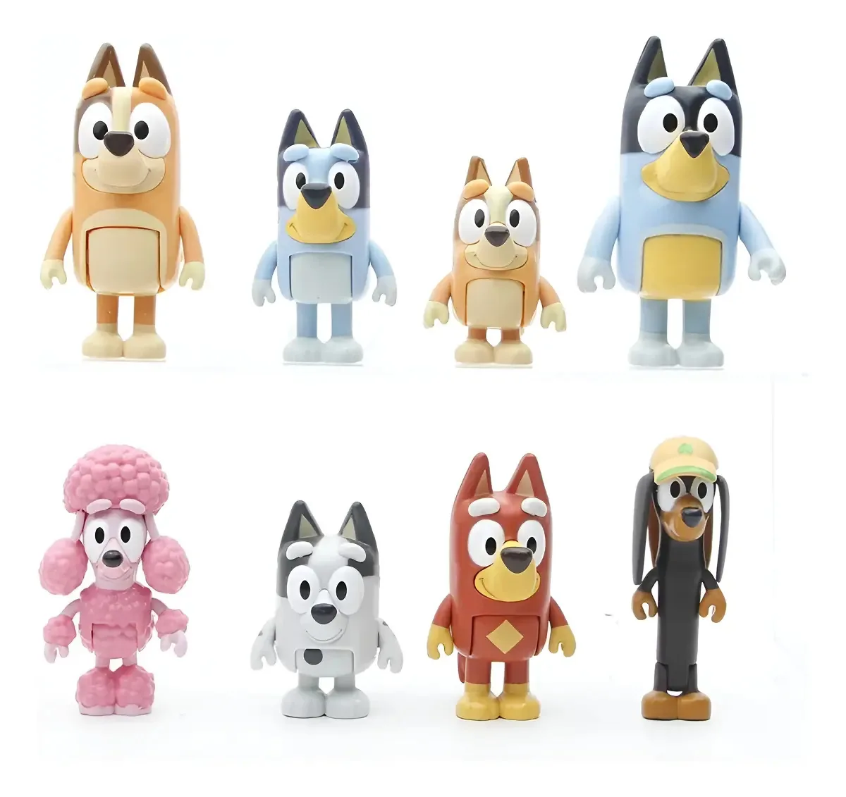 8 Miniaturas Bluey & Bingo Família E Amigos - Bonecos
