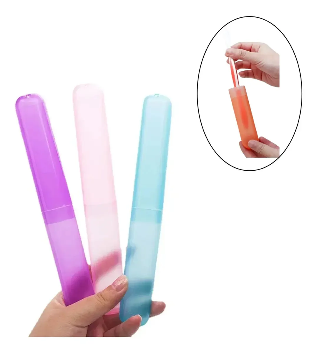 Conjunto de porta-escovas de dentes de viagem, mala, estojo de pasta X3