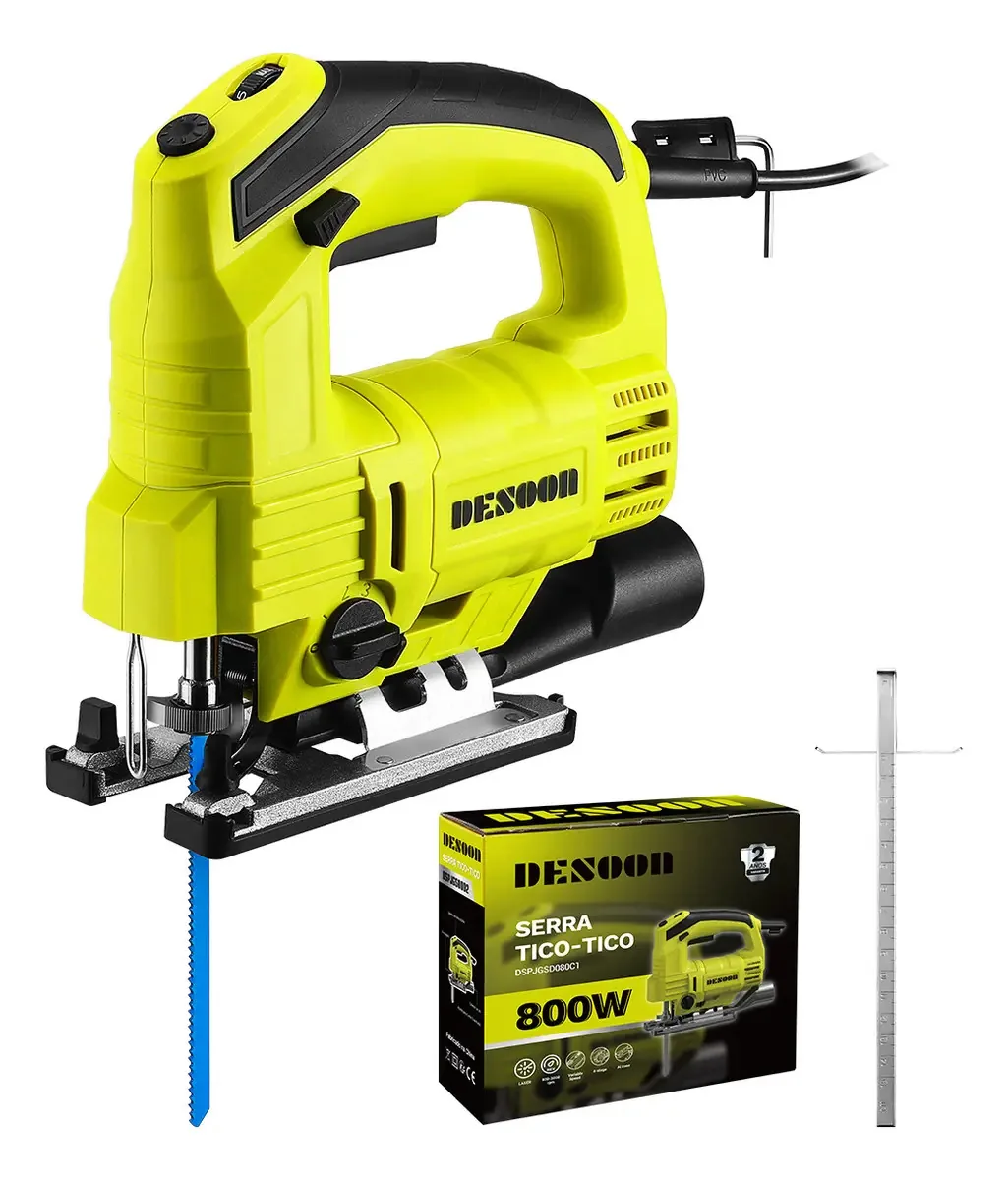 Serra Tico-Tico Desoon 800W com LED e Guia Laser para Madeira Metal