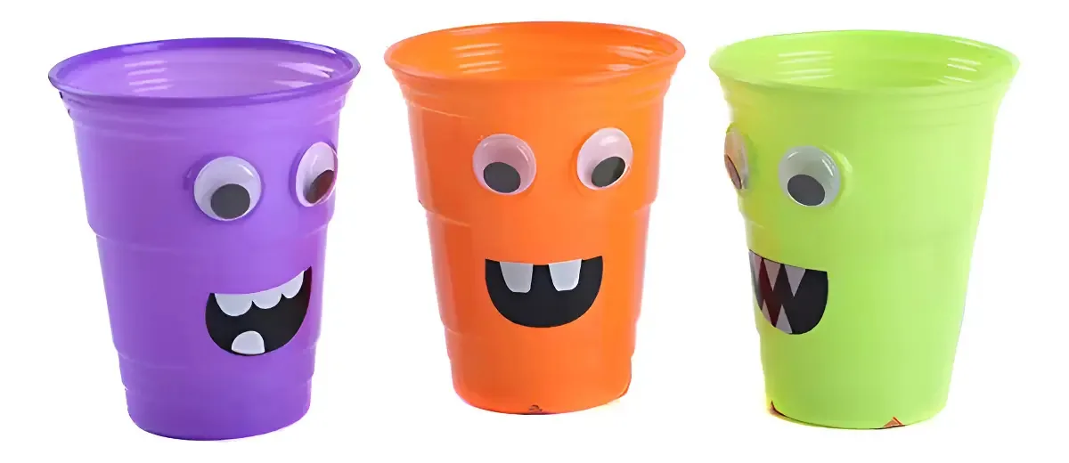 Copos descartáveis decorativos de Halloween 500 cc x 20 unidades roxo escuro