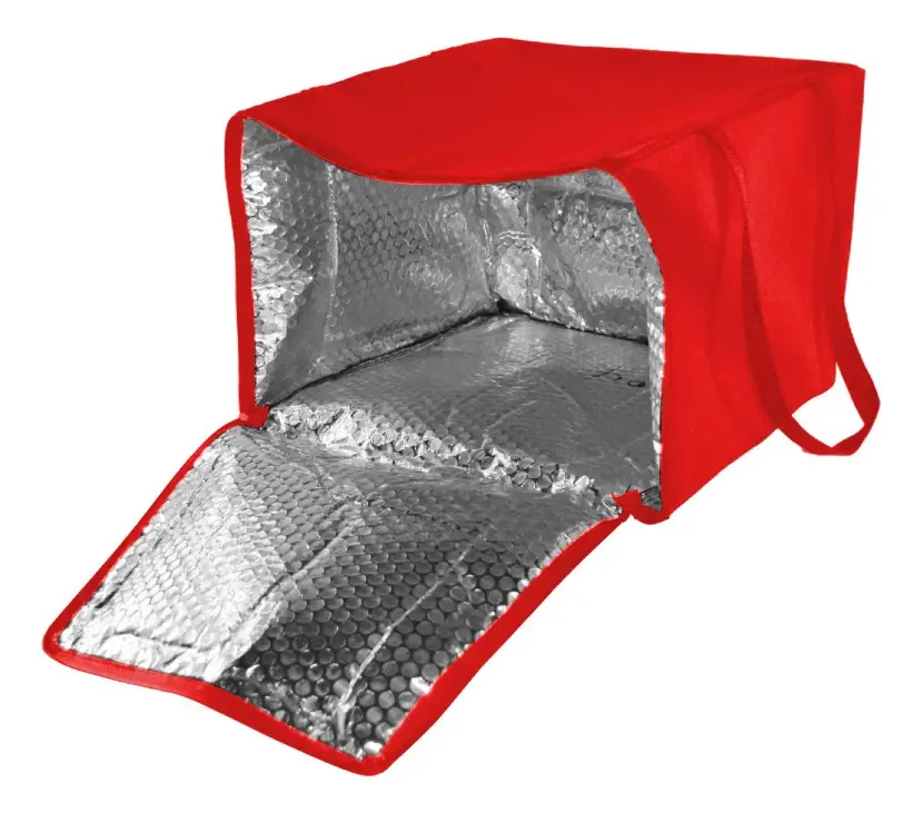 Entrega de bolsas térmicas para motocicletas: 6 pizzas, 30x37x37cm, 12x, cor vermelha