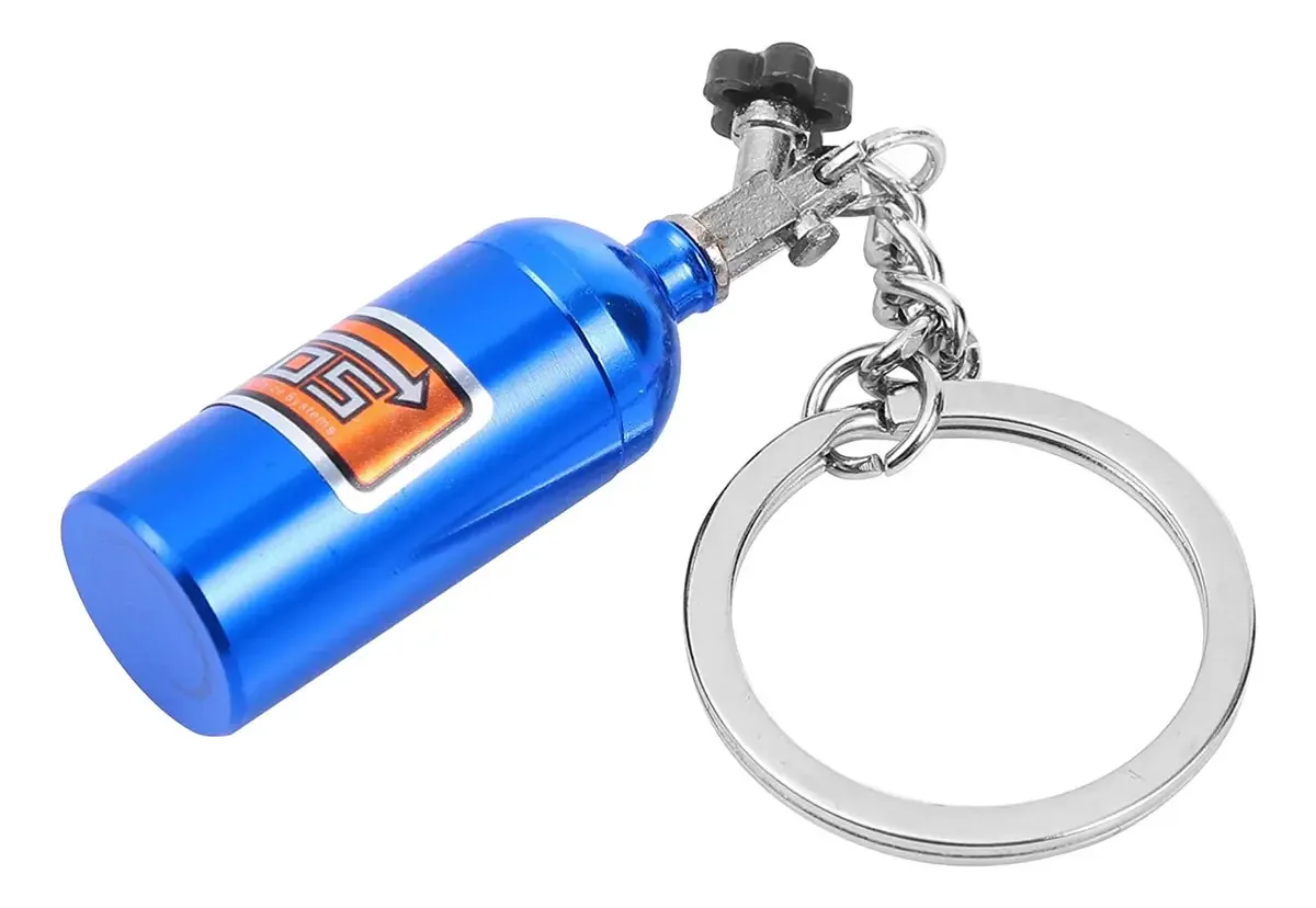 Chaveiro metálico para acessórios automotivos Nitro Nos Tuning | Unidade de cor azul X