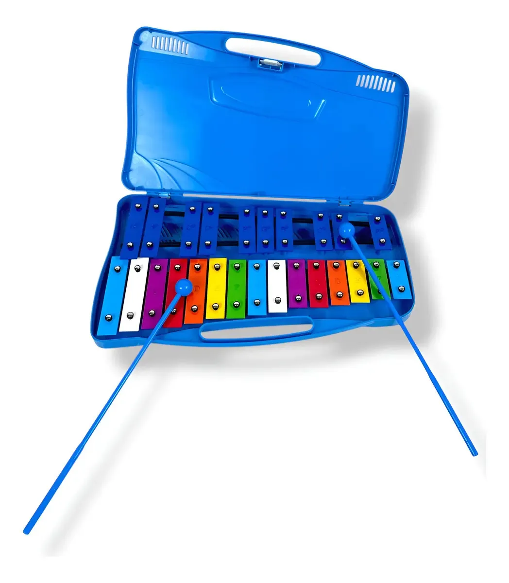 Placas cromáticas de metalofone de 25 notas + cores Cor didática azul