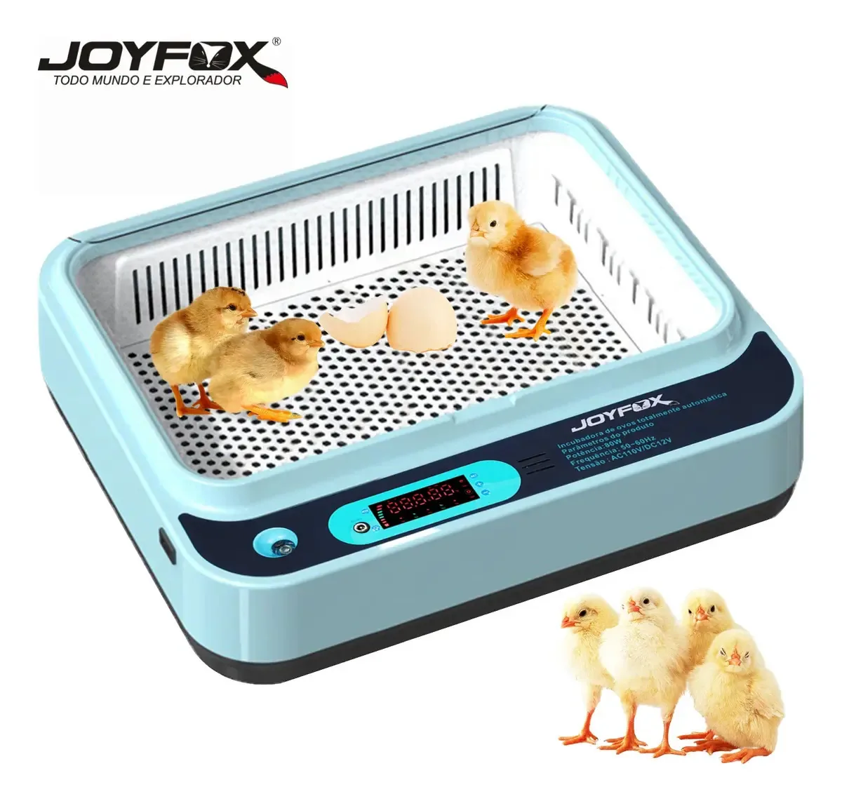 Incubadora Automática 48 Ovos Joyfox Com Ovoscópio e 360° Rotação