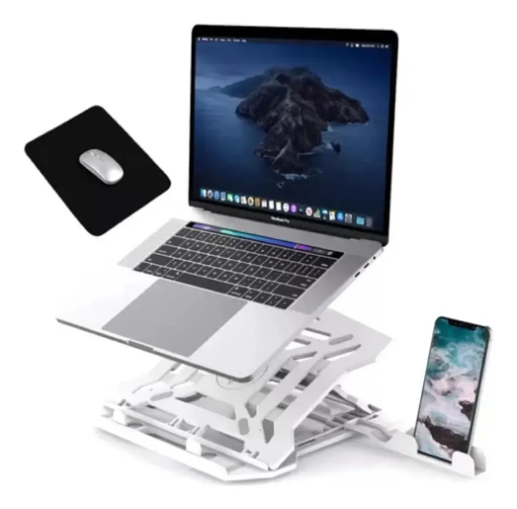 Base de suporte para laptop portátil e ajustável, mouse pad gratuito, suporte para laptop, suporte, suporte para laptop, laptop básico, acessórios para laptop, acessórios para laptop