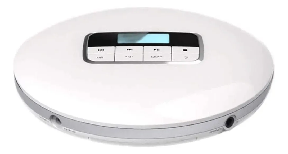 Leitor portátil de CD Boombox Mzlxdedian com rádio FM, CD de carga máxima, RMS, monitor LCD (cor: branco)