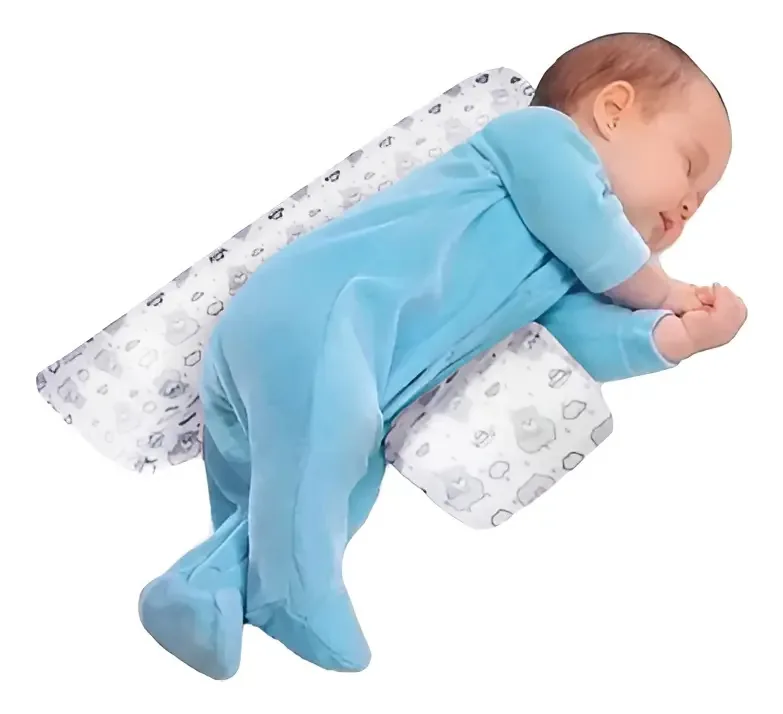 Almofada dobrável antiembaçante cinza para bebês