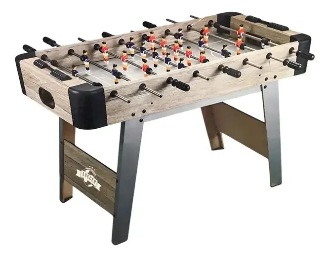 Mesa de futebol de madeira Futbolin 115x64x9,5cm Jogo de futebol cinza