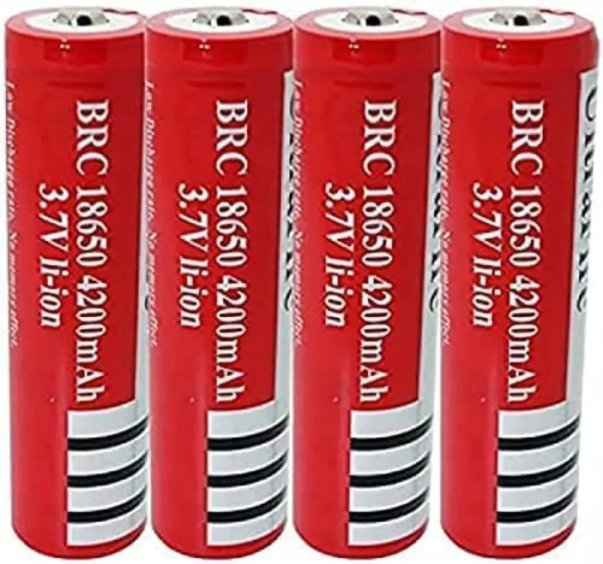 Knoxs Bateria de Alta Capacidade, Baterias Recarregáveis de Íons de Lítio Bateria 4200mah 3.7v Icr Baterias de Acumulador de Lítio de Bloqueio para Lanterna, 4 Peças, 4 Quartos