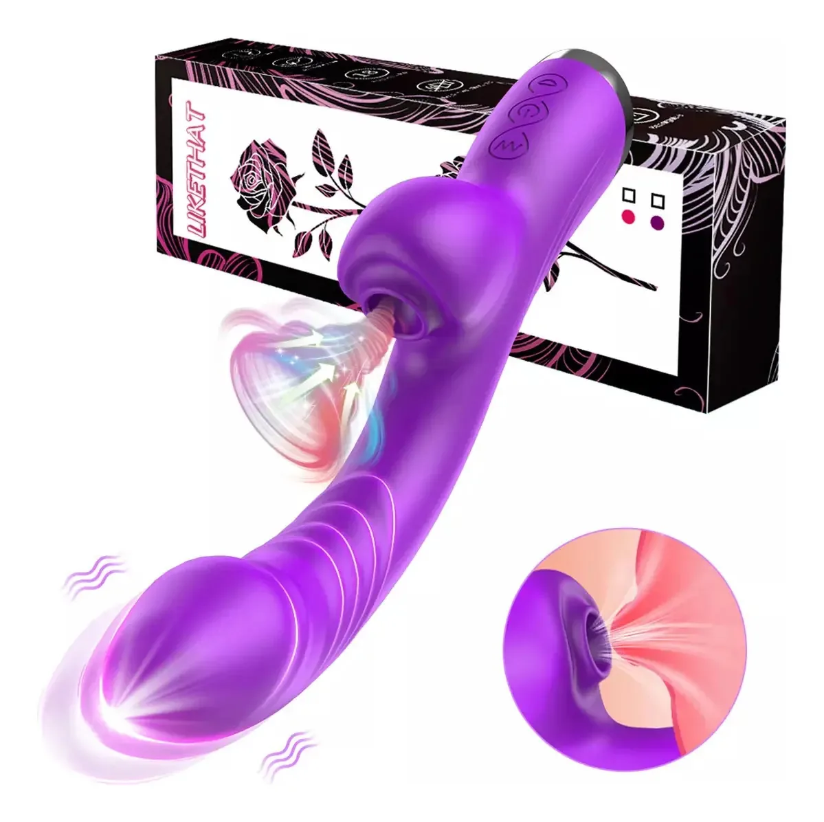 Vibrador vaginal Aiboduo, vibrador de sucção roxo, vibradores