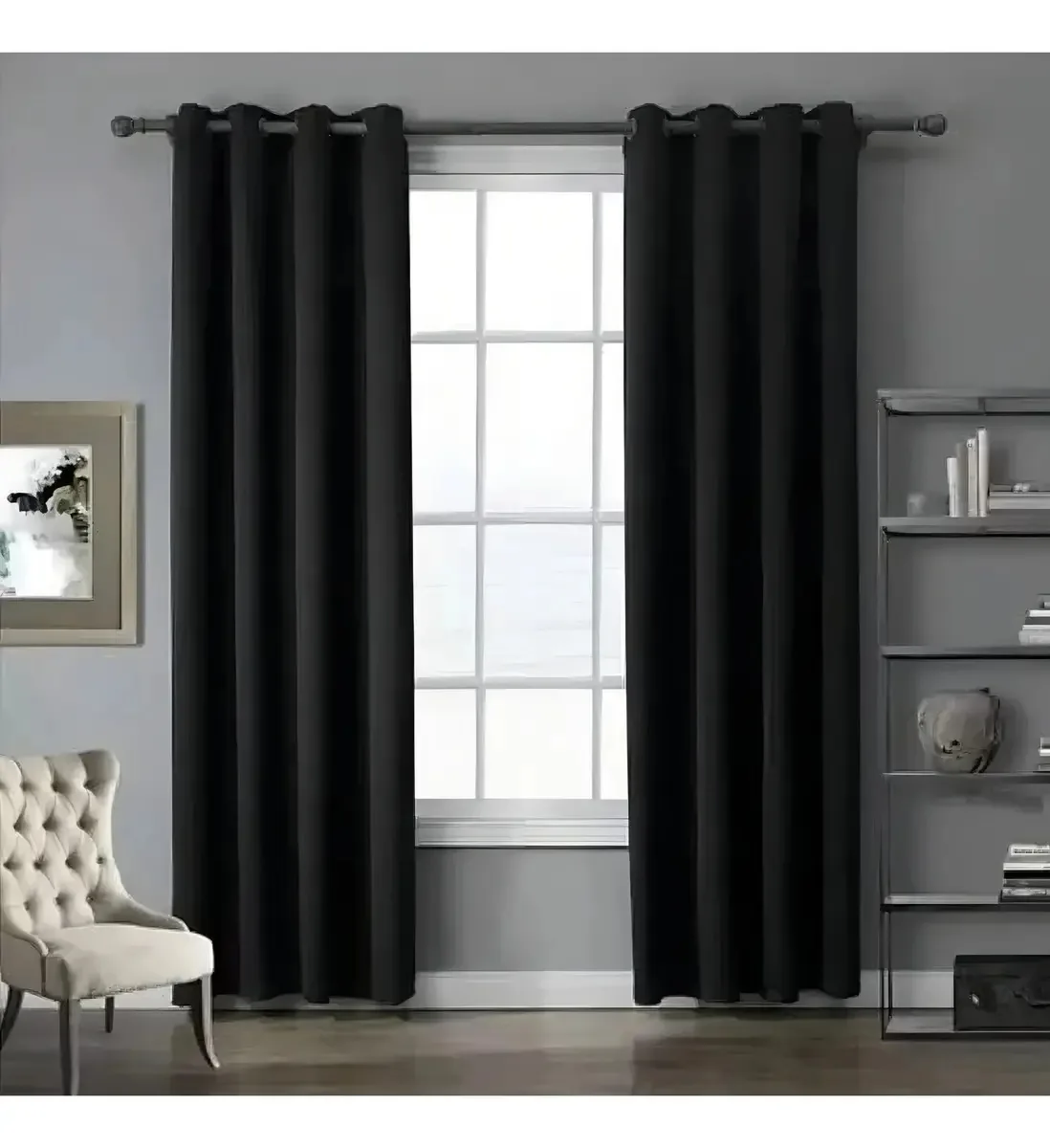 Cortinas Blackout; conjunto de 2 panos pretos