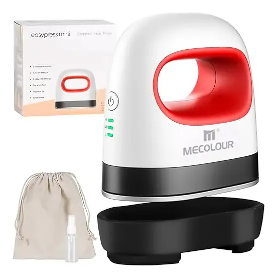 Mecolour Mini Prensa Térmica Rojo