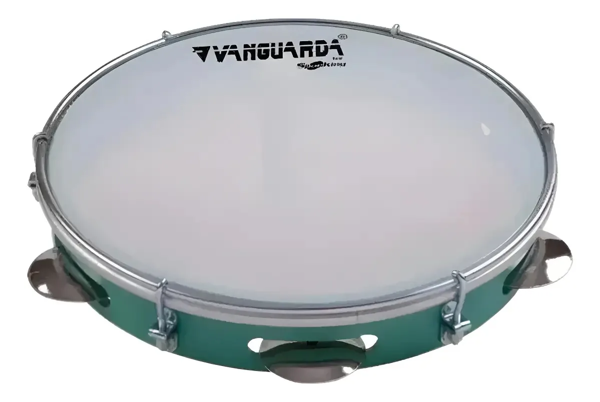 Pandeiro Spanking Abs 10 Verde Vanguarda C/pele Leitosa