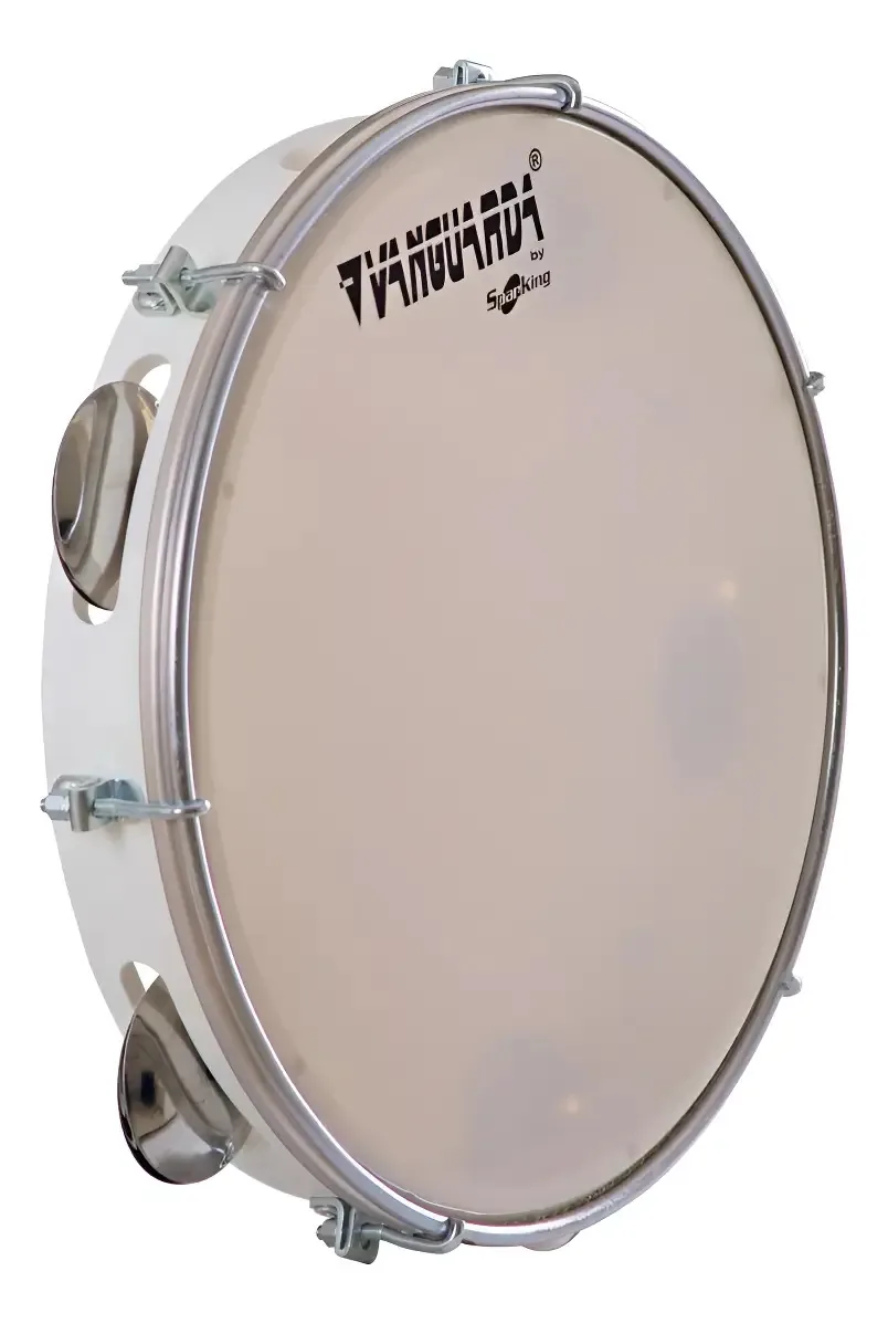 Pandeiro Spaking Vanguarda Branco Abs 10 Pele Leitosa