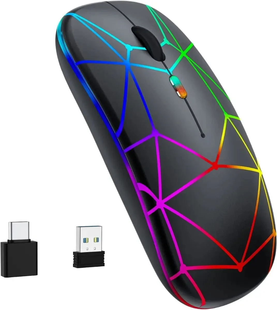 Mouse sem fio Bluetooth recarregável Win Slim, Mac e outros
