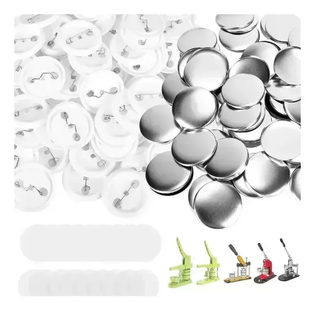 32mm Branco Pins E Bottons 100 Kits Para Máquina De Button..
