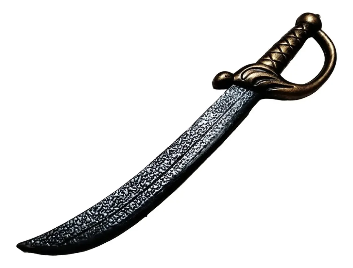 Espada Brinquedo De Guerreiro Árabe - Carnaval E Halloween Cor Prata Com Cabo Bronze