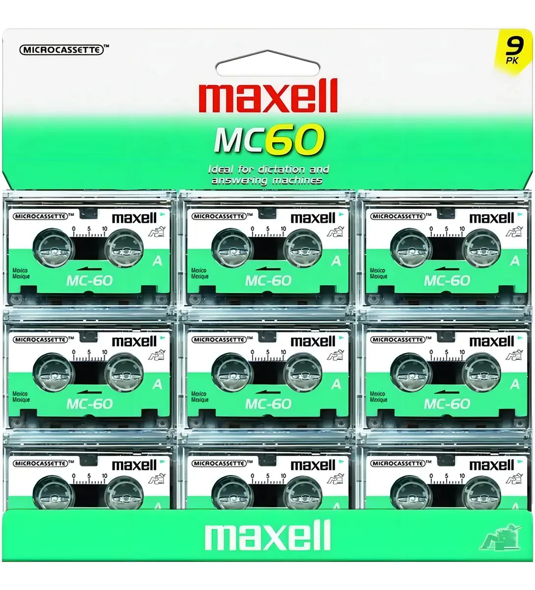 Microcassete Maxell Mc-60 Ur (pacote com 9), pacote com 9