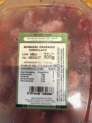 Morango orgânico congelado