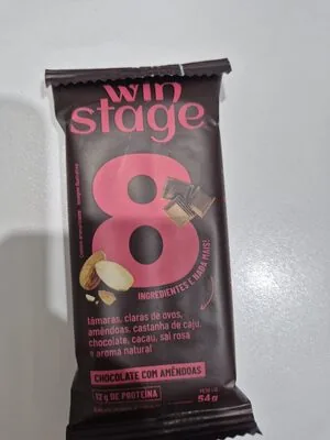 Barra Protéica Sabor Chocolate Com Amêndoas Winstage 54g