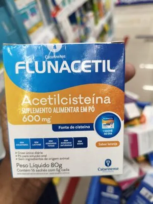 Acetilcisteína 600mg Laranja Flunacetil Caixa 80g 16 Sachês Pó