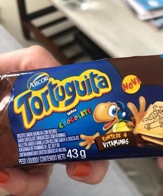 Biscoito Recheio Chocolate Tortuguita Pacote 43g