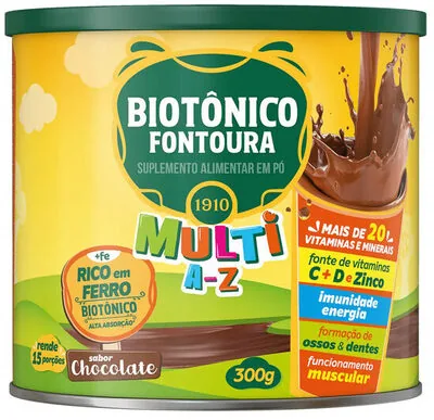 Suplemento Alimentar Pó Chocolate Biotônico Fontoura Multi A Z Lata 300g