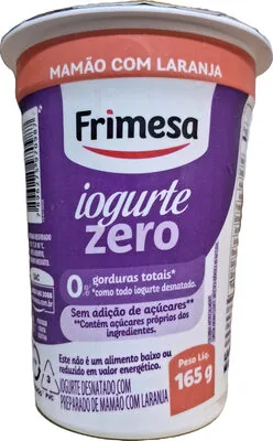 Iogurte Desnatado Laranja E Mamão Frimesa Zero Copo 165g