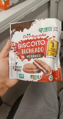Biscoito Cacau Recheio Morango Da Magrinha 7 Grãos Nobres Pouch 80g
