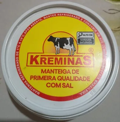 Manteiga De Primeira Qualidade Com Sal Kreminas Pote 200g