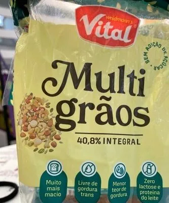 Pão Integral Multigrãos Zero Lactose Vital Pacote 400g