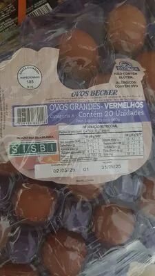 Ovos Grandes Vermelhos Becker 20 Un