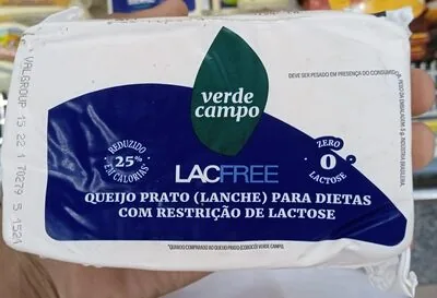 Queijo Prato Zero Lactose Verde Campo Lacfree