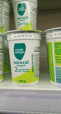 Iogurte Integral Natural Verde Campo Copo 160g