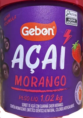 Sorbet de açaí com guaraná sabor morango