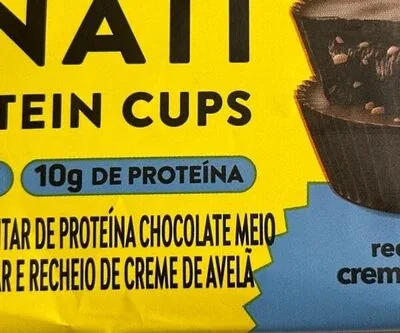 Barra De Proteína Chocolate Meio Amargo Recheio Creme De Avelã Zero Açúcar Pinati Whey Protein Cups