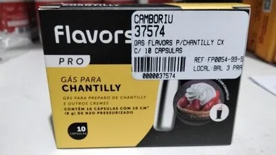Capsulas P/ Gas P/ Chantilly N2o C/10 Flavors