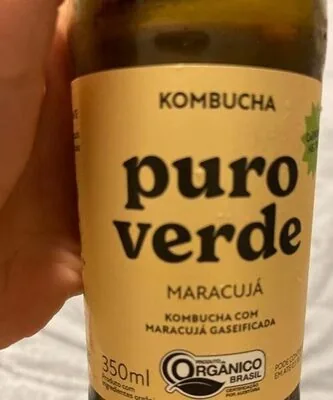 Kombucha Orgânica Maracujá Puro Verde Garrafa 350ml