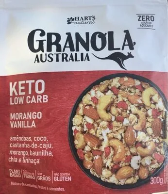 Granola Keto Low Carb Morango Vanilla Harts Natural Australia Pouch 300g