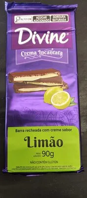 Barra Choc Ao Leite Recheada Creme De Limao 90g Divine
