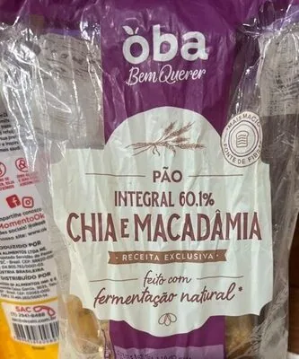 Pão integral chia e macadâmia