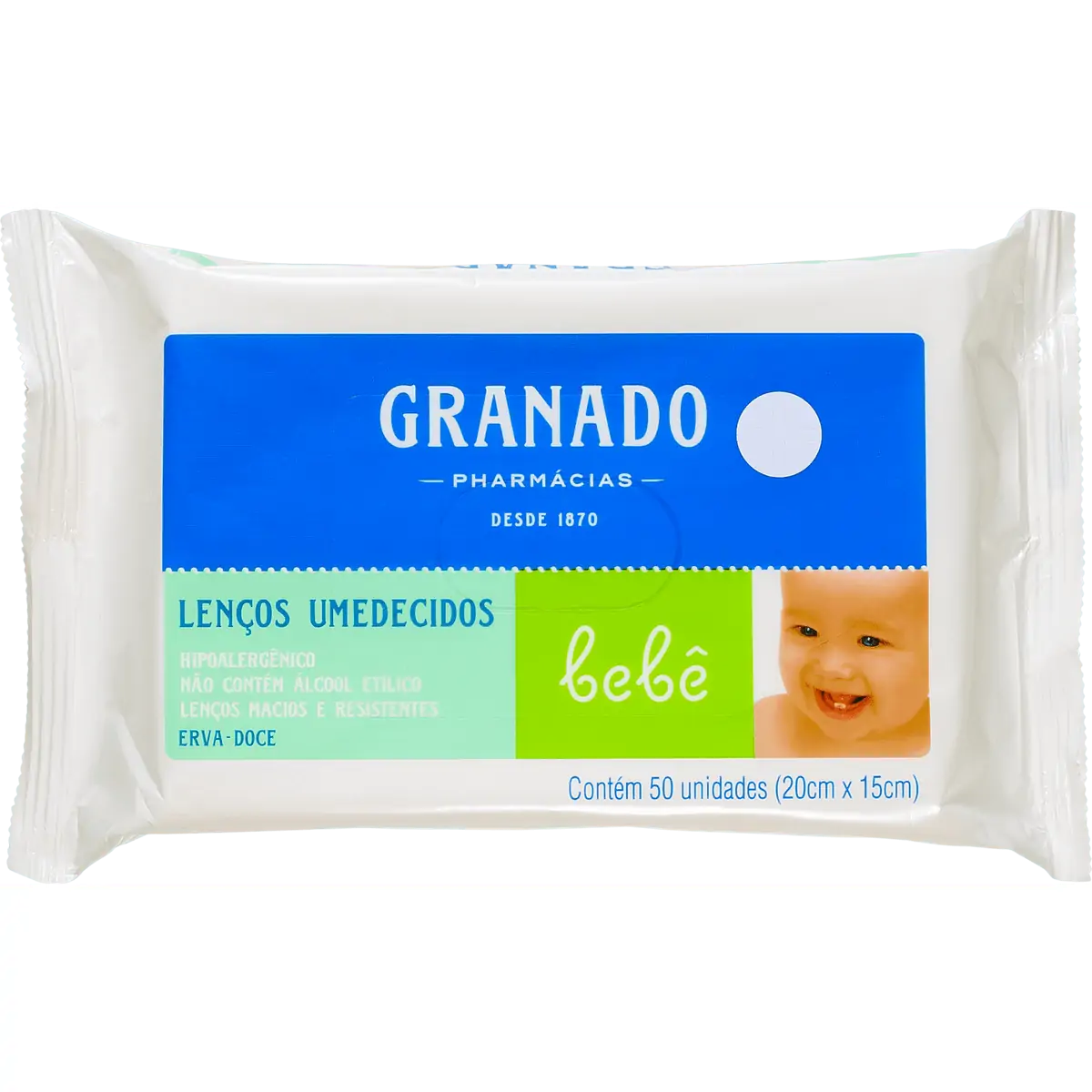 Lenço Umedecido Erva Doce - Granado - 50 Unidades