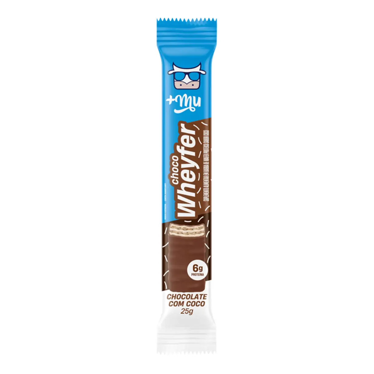 Wafer Proteico +Mu Chocowheyfer Chocolate com Coco 25g