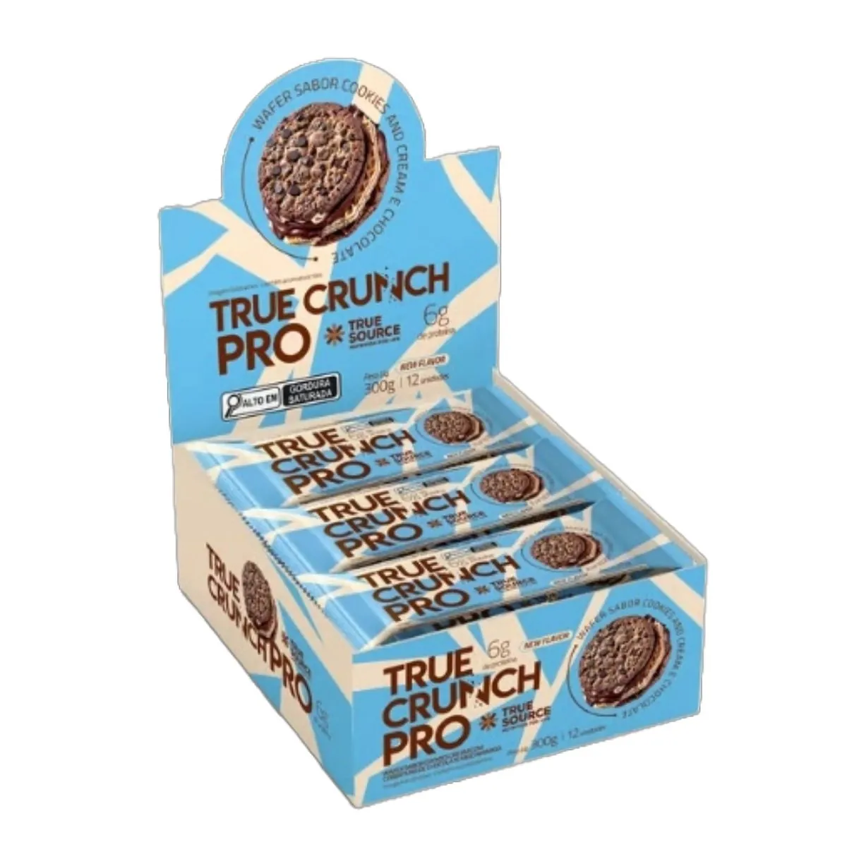 Wafer Proteico True Crunch Pro Cookies And Cream 25g True Source 12 Unidades