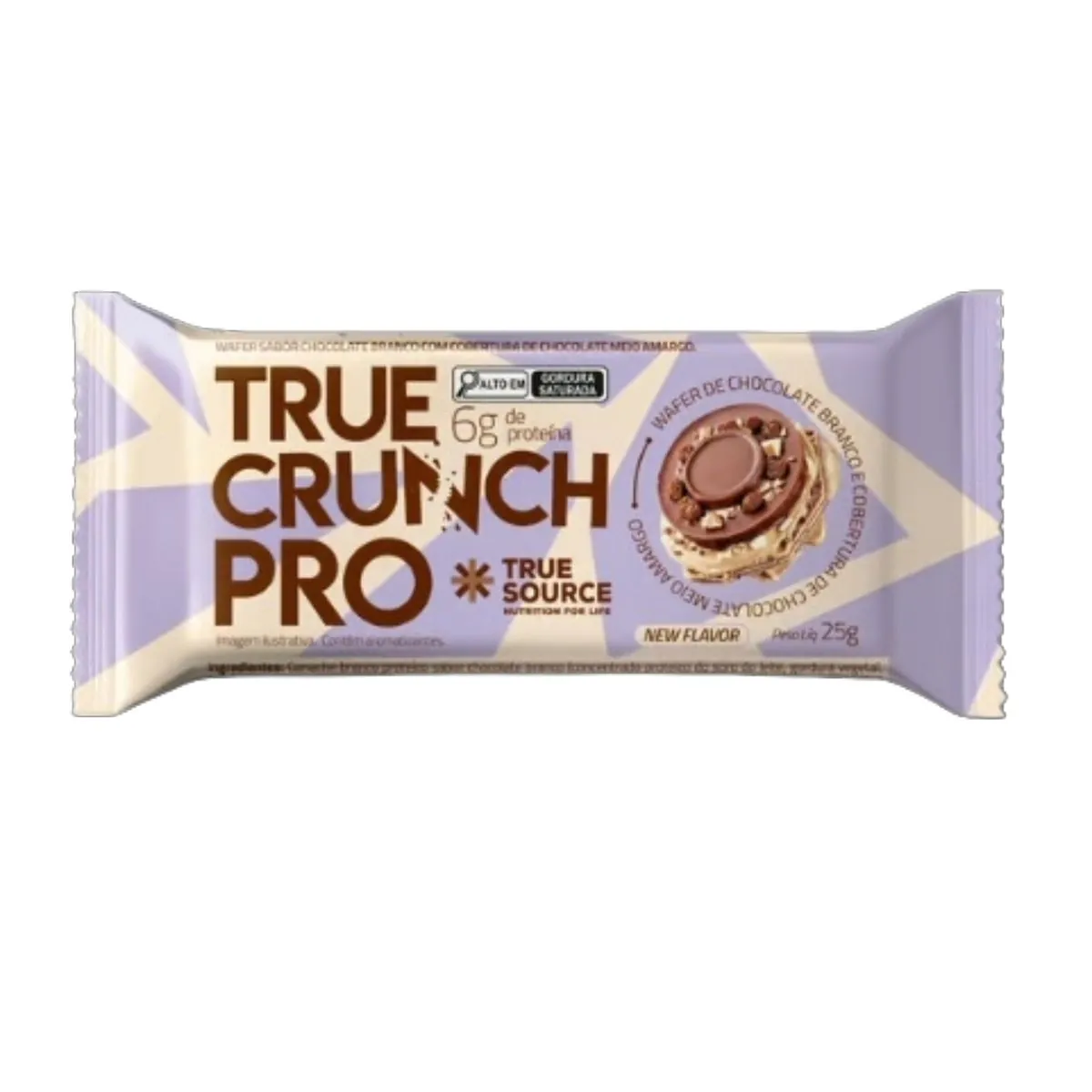 Wafer Proteico True Crunch Pro Chocolate Meio Amargo True Source 25g