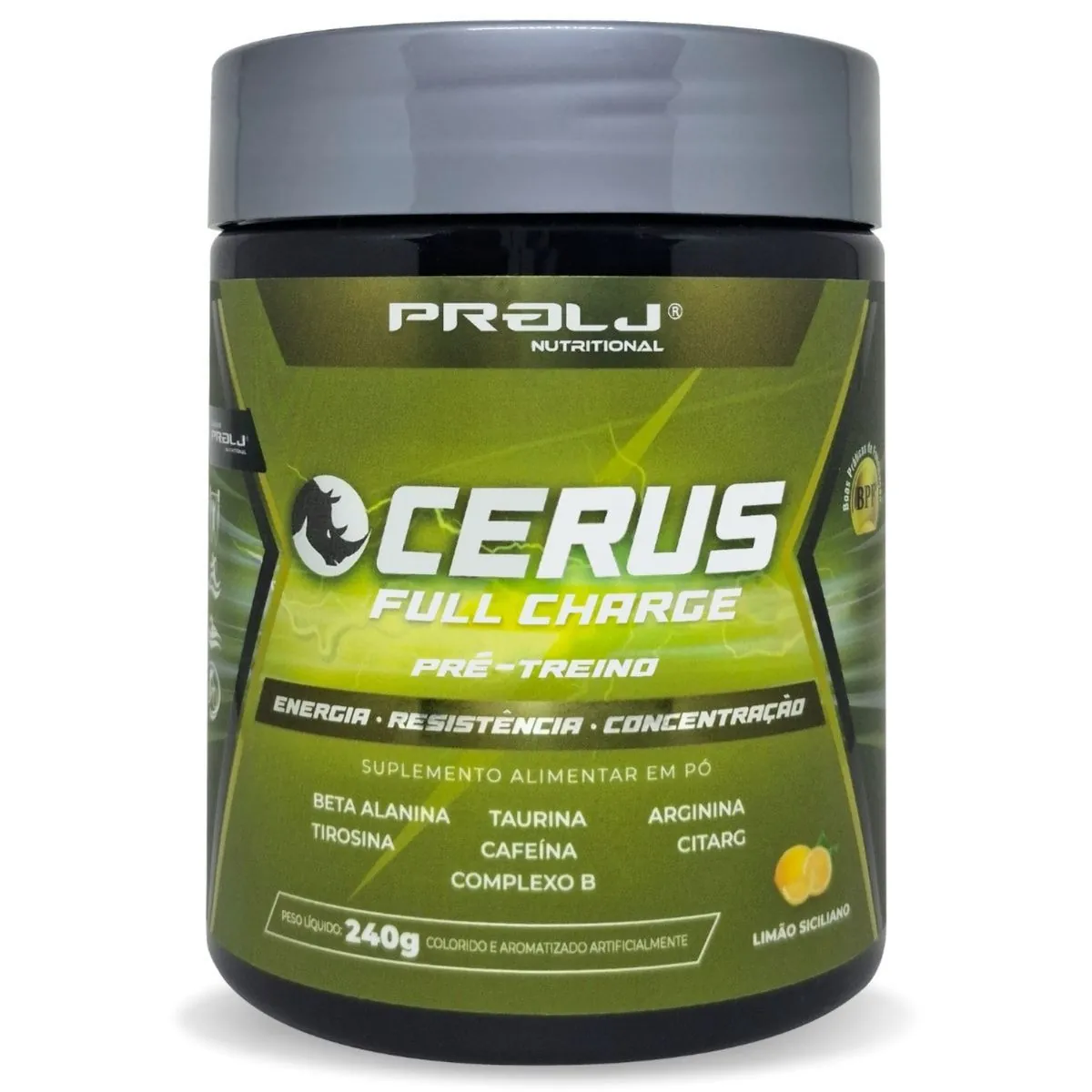 PRE- TREINO CERUS FULL CHARGE 240G LIMÃO SICILIANO