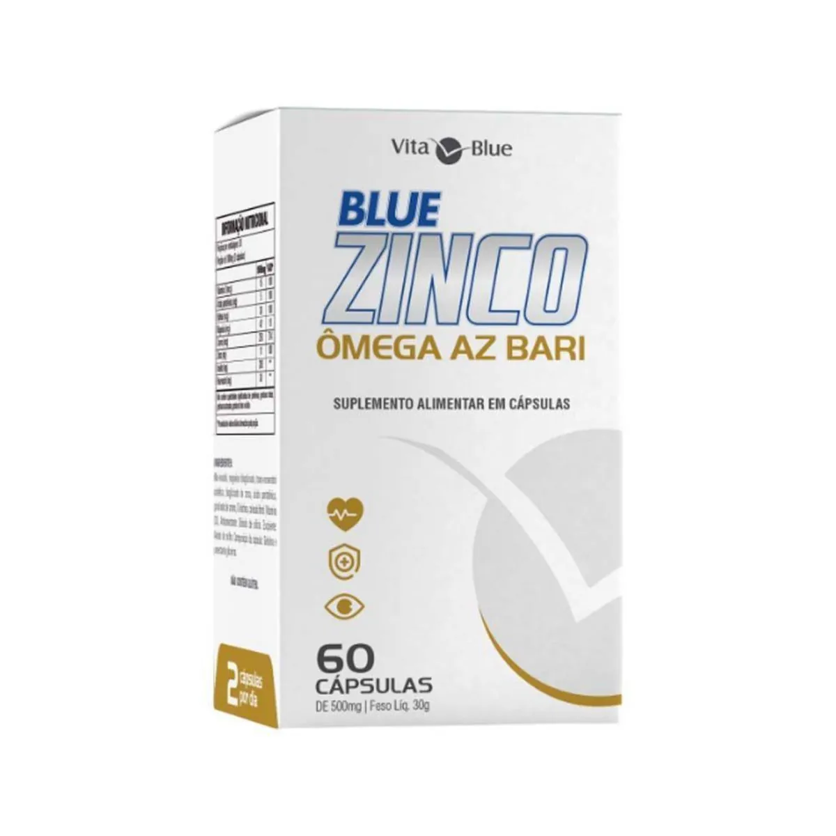 Ômega A-Z Bari Vita Blue 60 Cápsulas Maize Sem Sabor 60 Cápsulas Branco