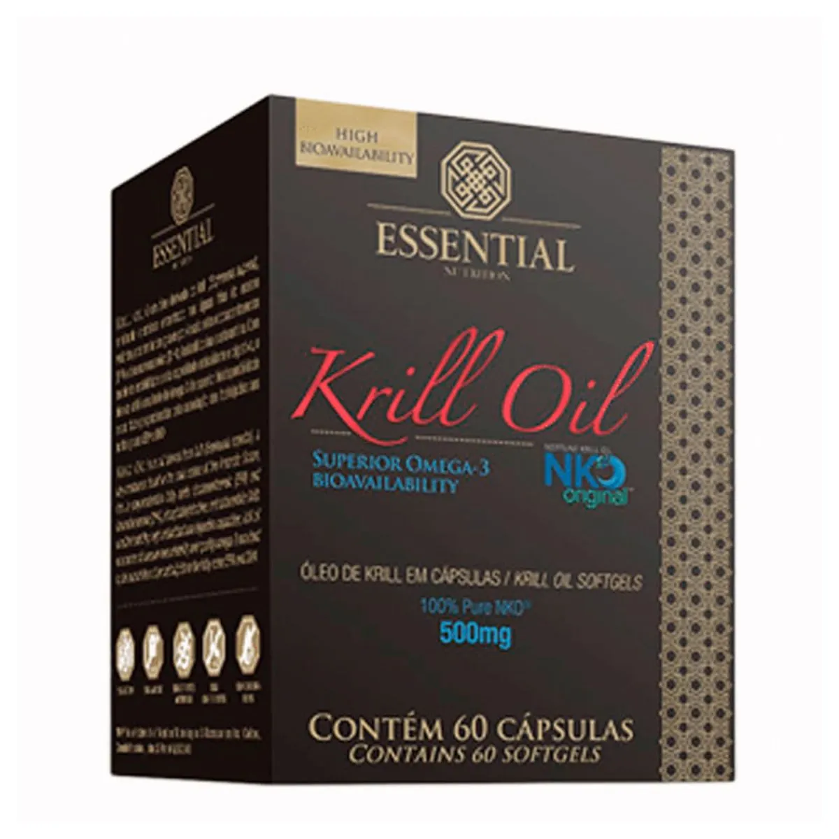 Krill Oil Essential Nutrition 500mg com 60 cápsulas