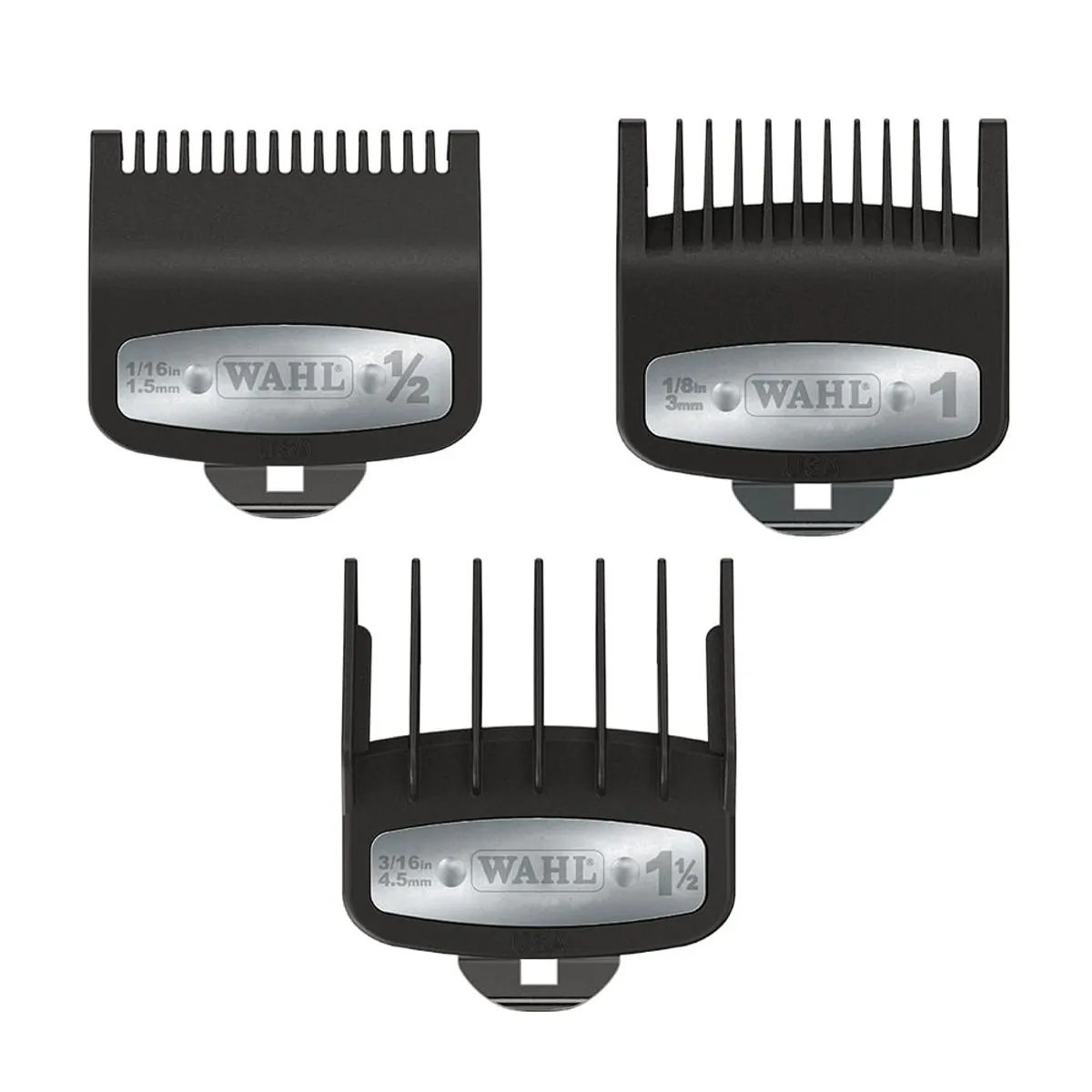 Conjunto de Pentes De Altura Premium com 3 - 1/2, 1 E 1-1/2Kit de Pentes de Altura Coloridos Wahl
